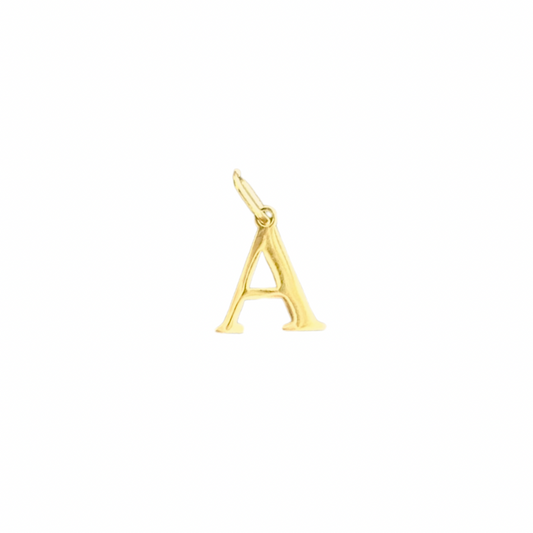 Gold letter charm for charm necklaces and bracelets.